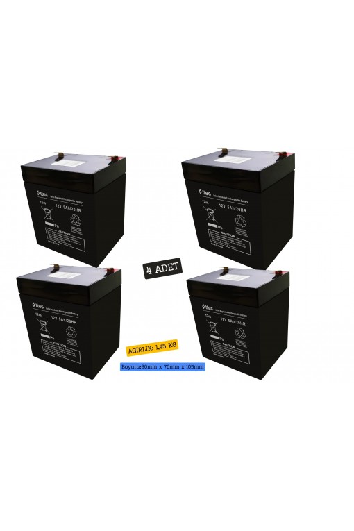 Ttec 12V 5AH Bakımsız Kuru Akü 4 Adet Ttec 12V 5AH Bakımsız Kuru Akü 4 Adet
